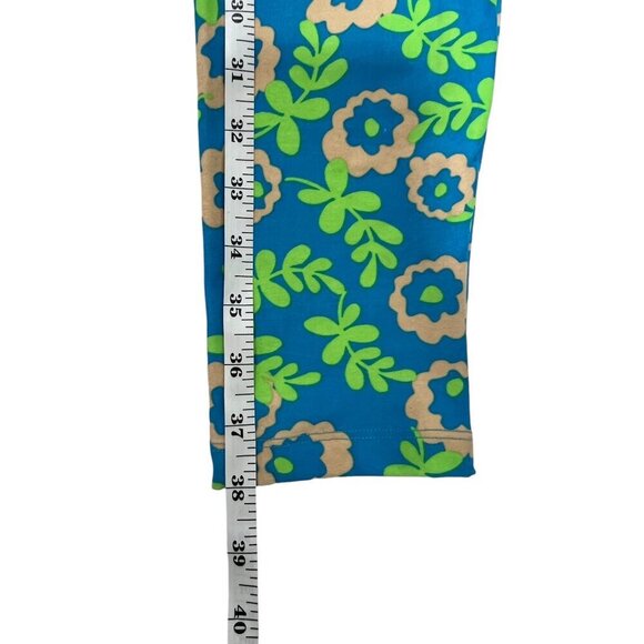 LuLaRoe Women's Blue Floral Tall & Curvy Tights - Picture 5 of 5